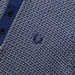 Fred Perry TWO COLOUR TEXTURE KNIT HENLEY -ADIDAS Store FREDPERRYTWOCOLOURTEXTUREKNITHENLEYFRENCHNAVYSK4800 3