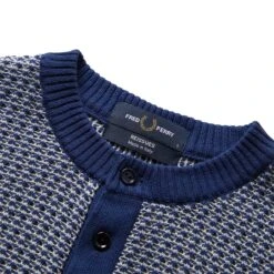 Fred Perry TWO COLOUR TEXTURE KNIT HENLEY -ADIDAS Store FREDPERRYTWOCOLOURTEXTUREKNITHENLEYFRENCHNAVYSK4800 4