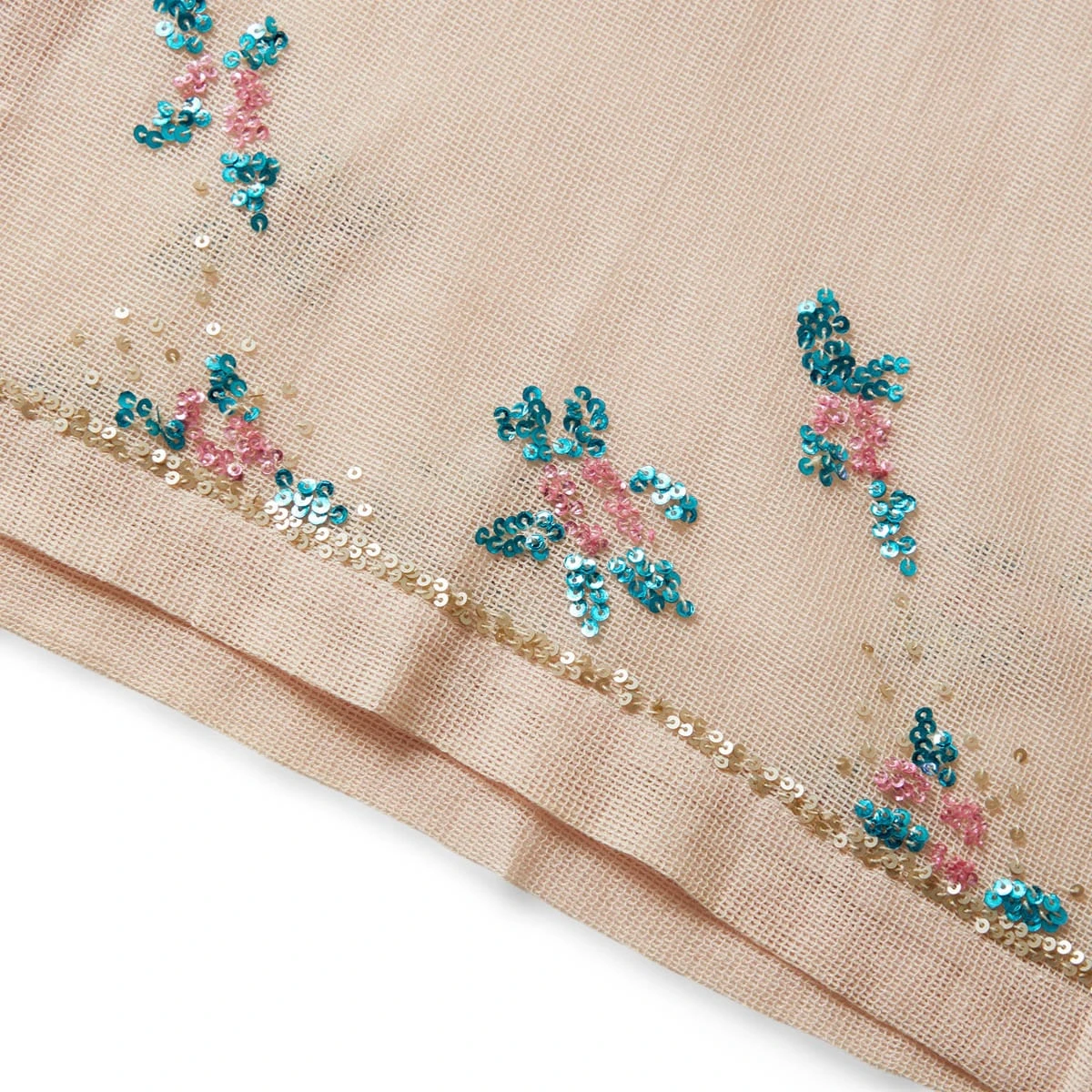 SEQUINED FLORAL NET SS SHIRT 3 SEQUINED FLORAL NET SS SHIRT - Image 3